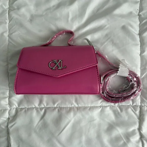 CXL Christian Lacroix Laine Matte Patent Crossbody Bag Pink Rose New - Picture 3 of 8